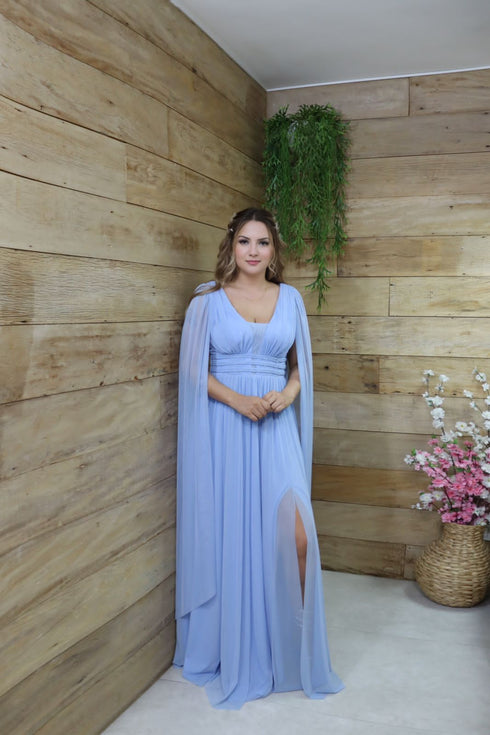 Vestido três listras pequenas com capa